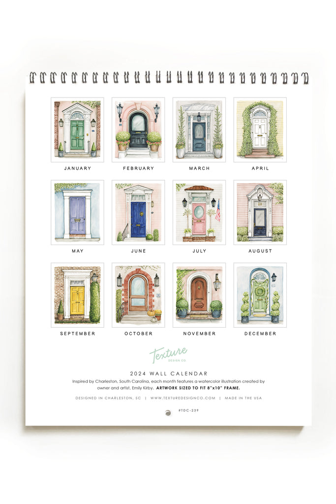 2024 Wall Calendar: A Collection of Charming Front Doors