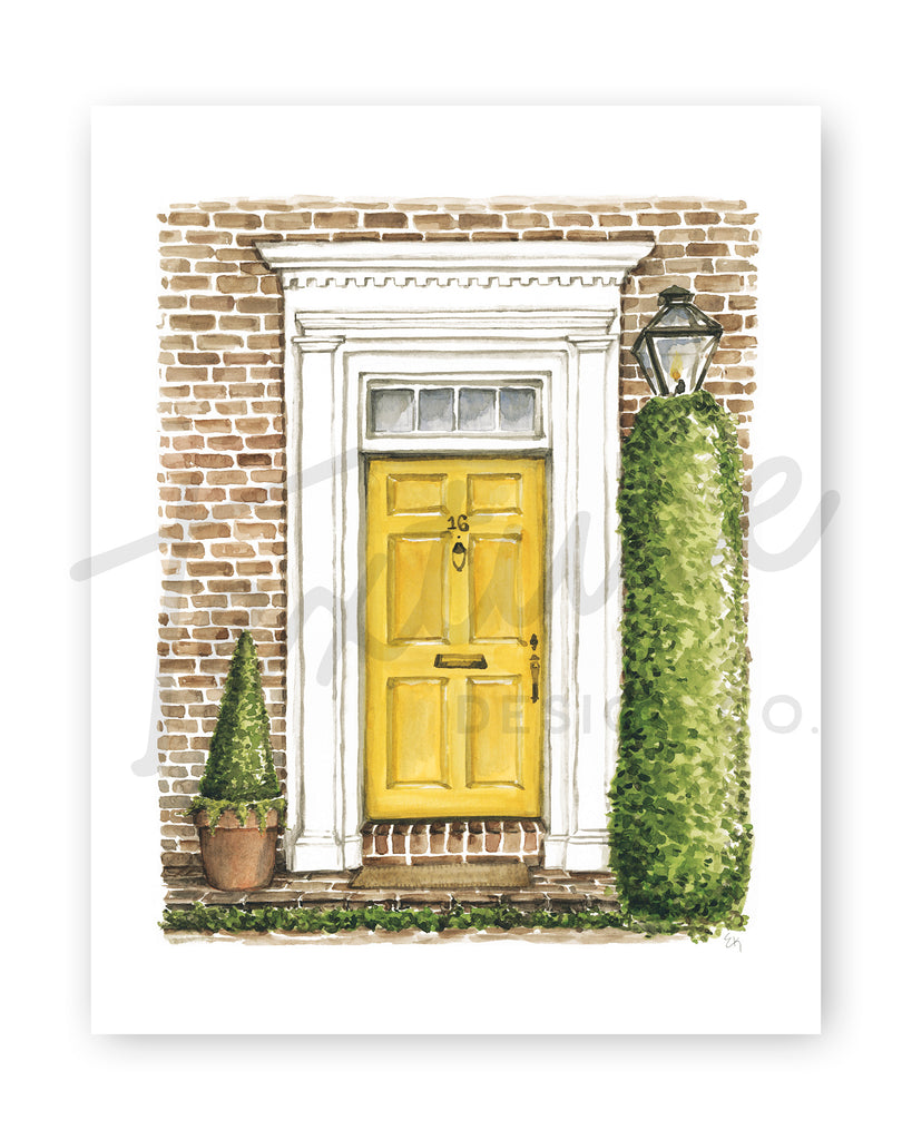 Front Door Watercolor Print: The Yellow Door
