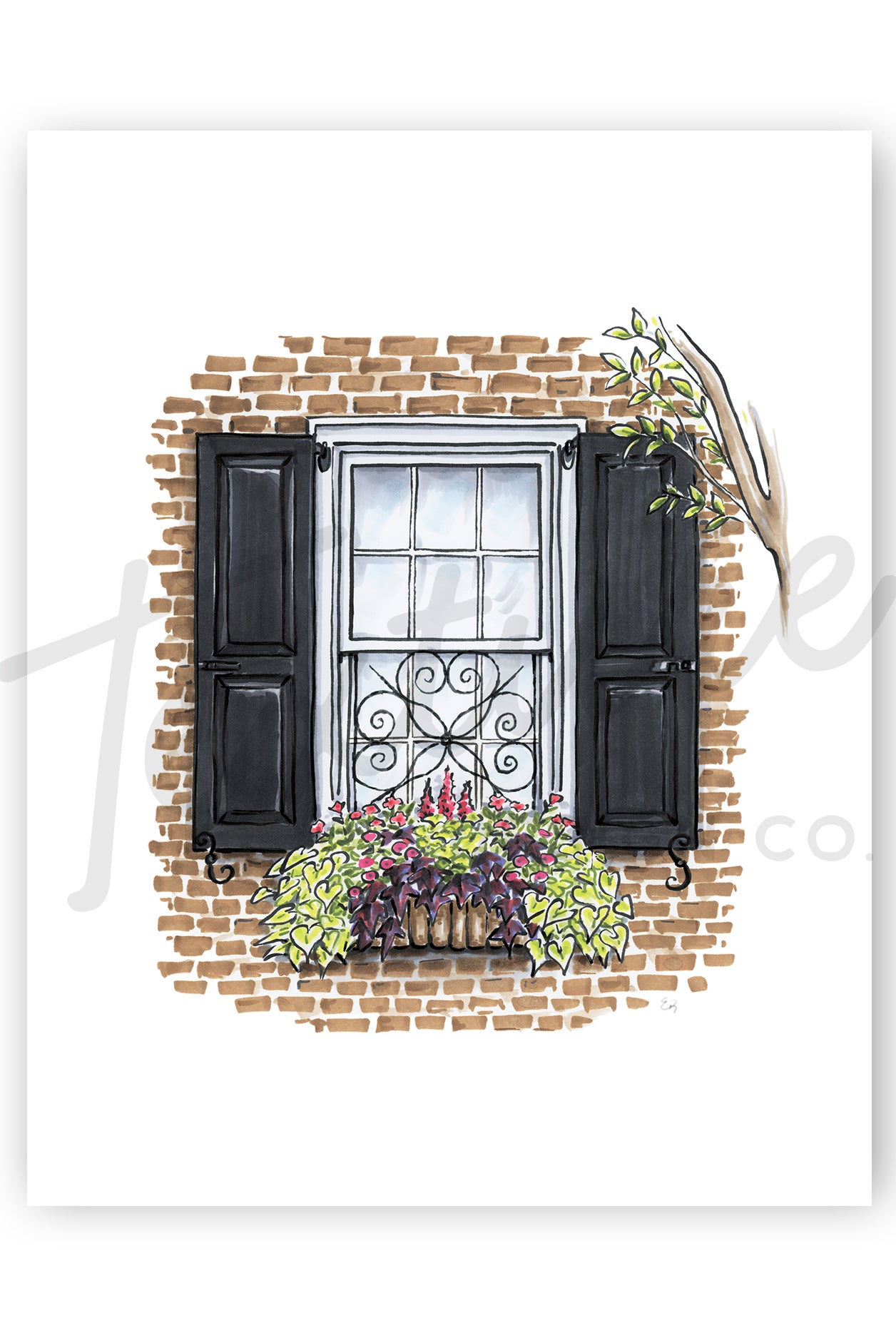 Charleston Flower Box Art Print