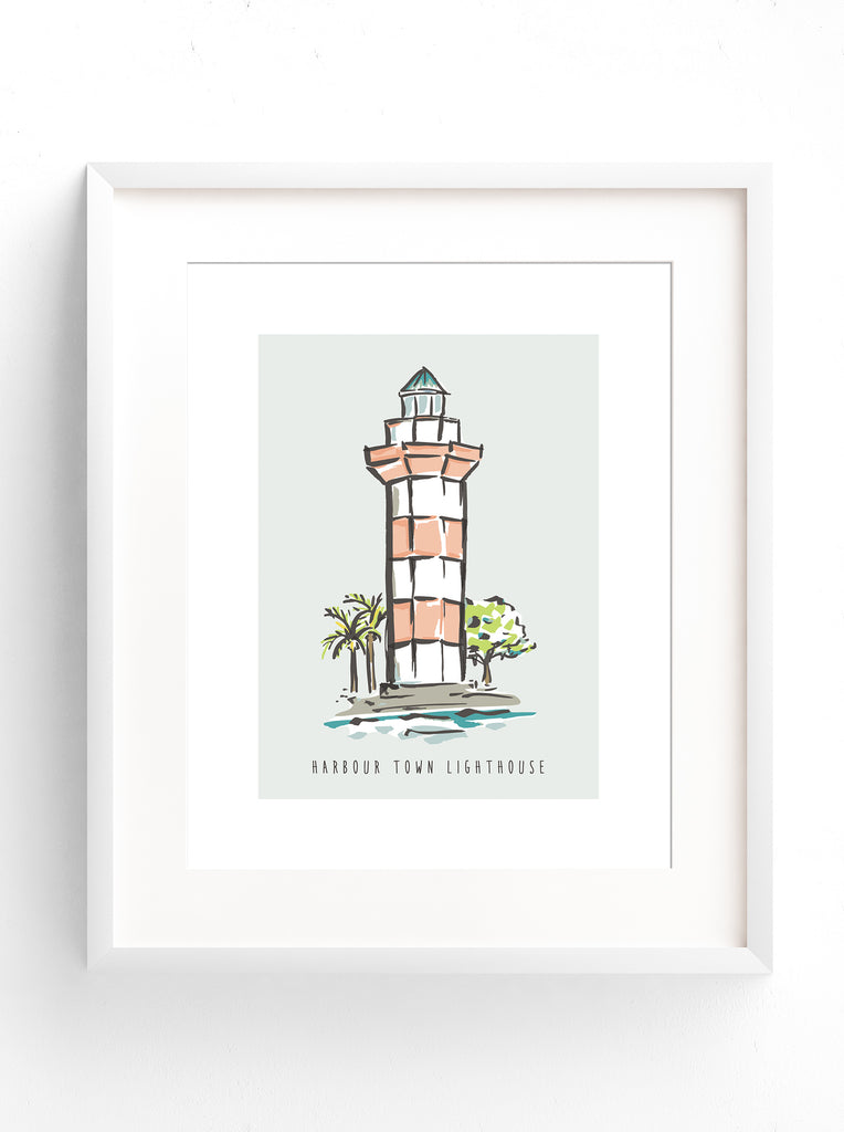 Sherbet Painted Streets - Harbour Town Lighthouse Art Print