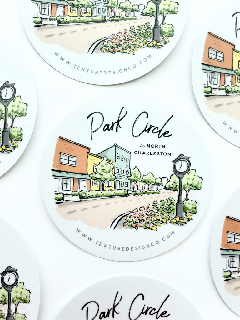 Sherbet Painted Streets - The Park Circle Sticker