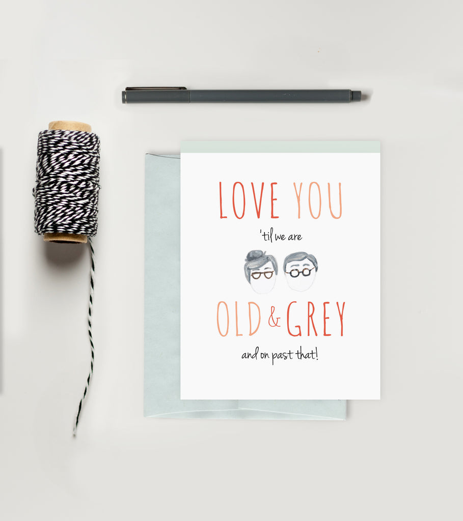 Greeting Card - Anniversary - Old & Grey