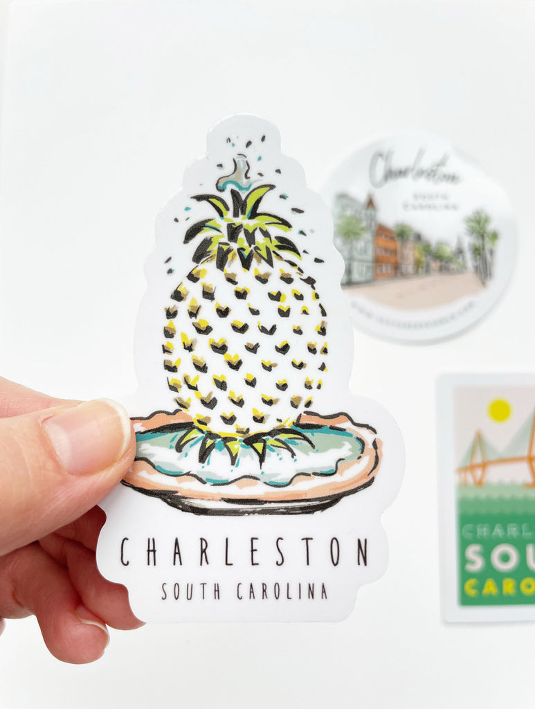 The Charleston Pineapple Fountain Sticker