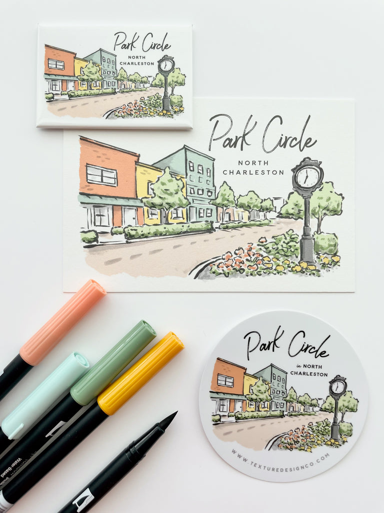 Sherbet Painted Streets - The Park Circle Sticker