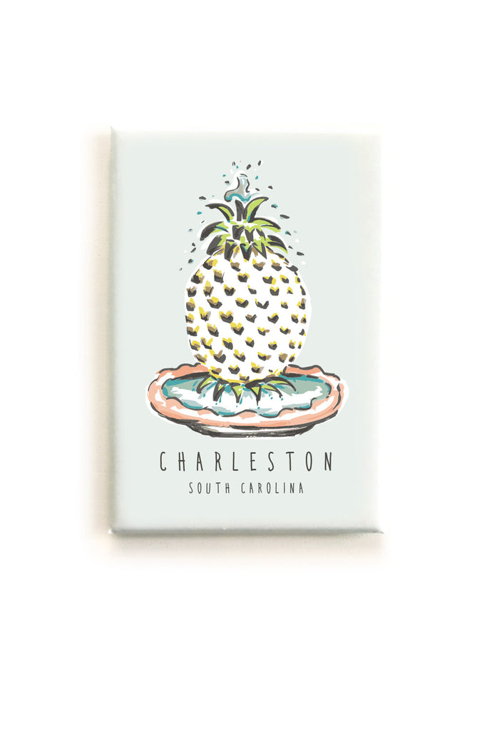 The Charleston Pineapple Fountain Magnet
