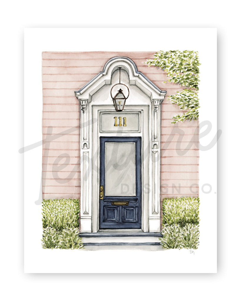 Front Door Watercolor Print: The Mauve House