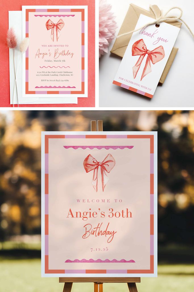 Blush & Bow Party Invitation [Digital Download]