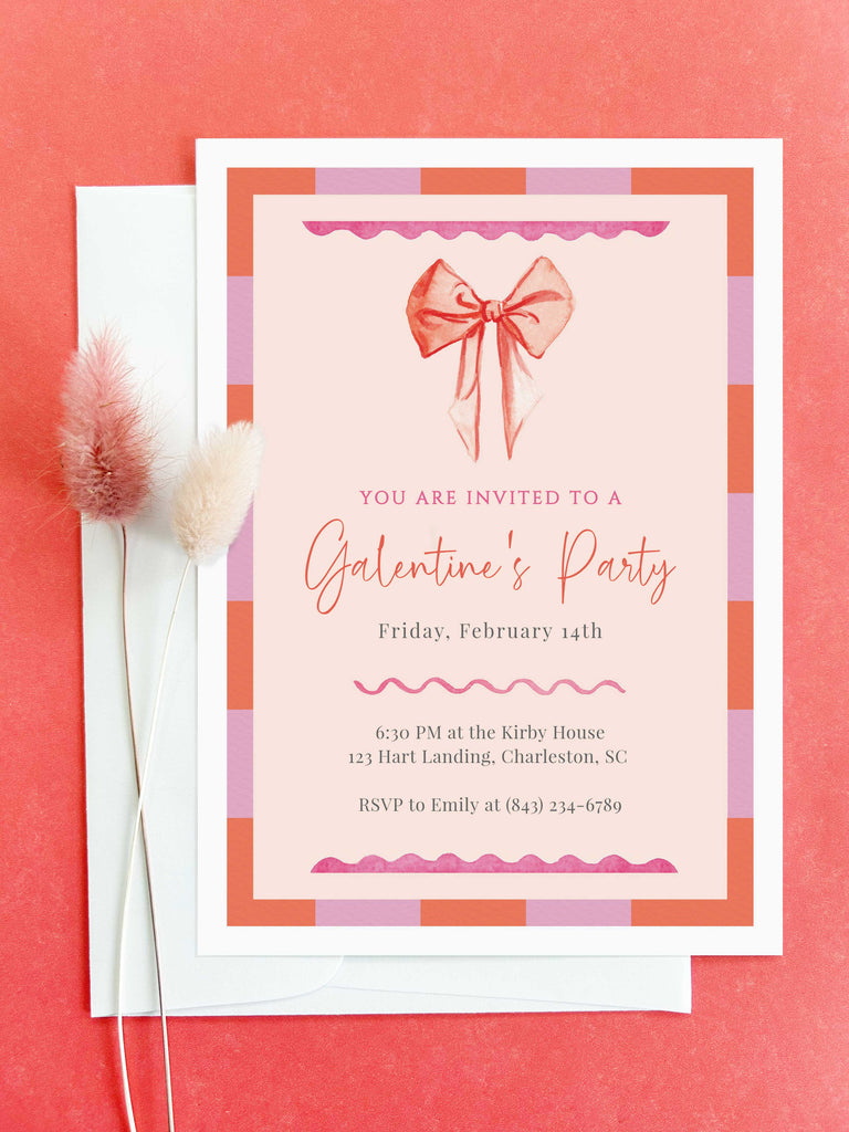 Blush & Bow Party Invitation [Digital Download]