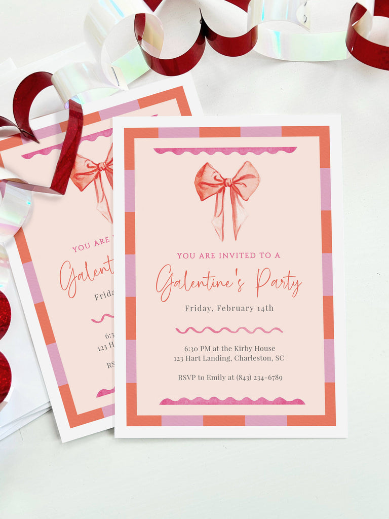 Blush & Bow Party Invitation [Digital Download]