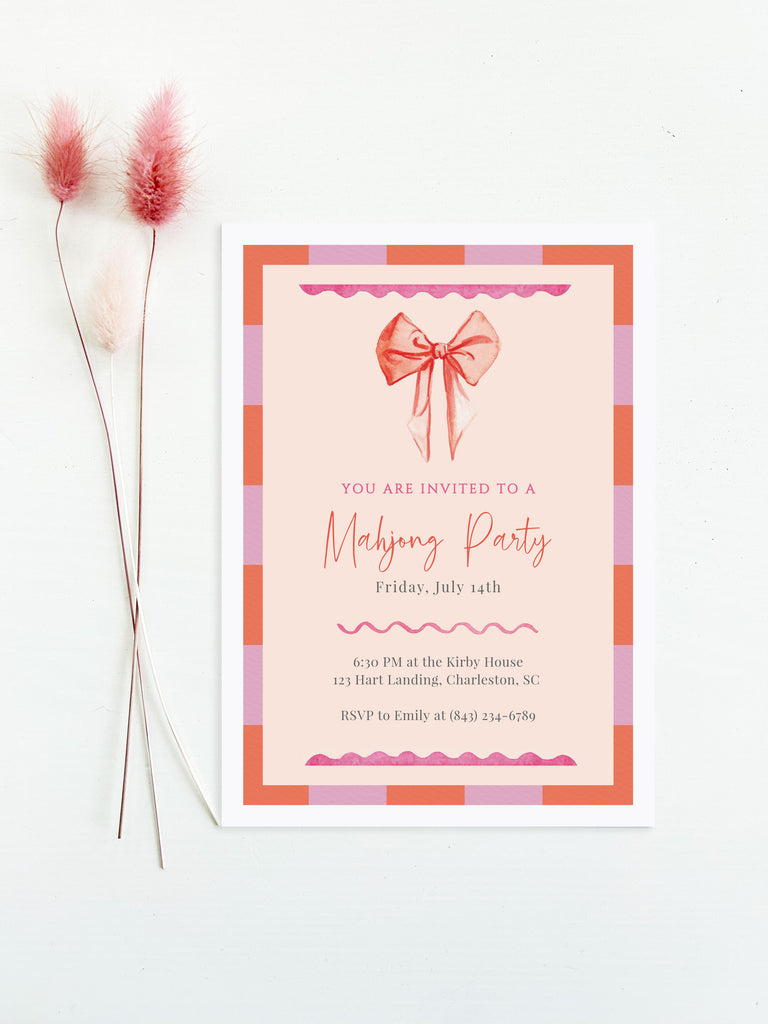 Blush & Bow Party Invitation [Digital Download]