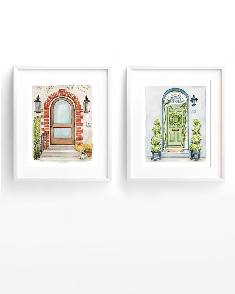 Front Door Watercolor Print: The Christmas House