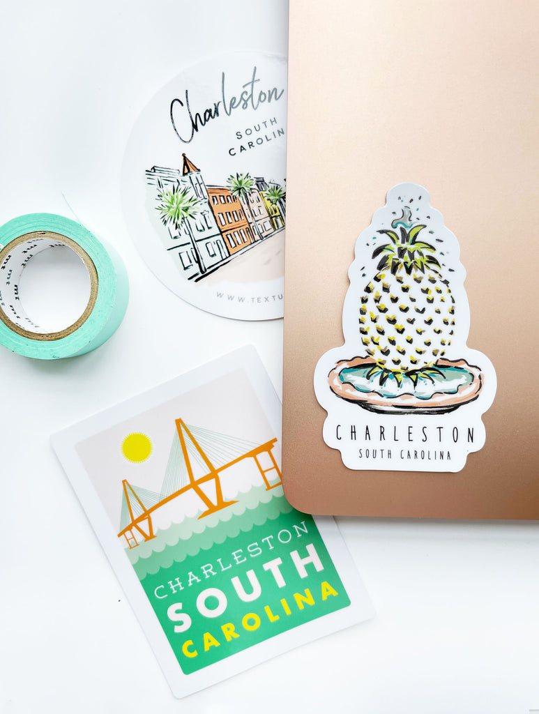 Charleston Pineapple Fountain Sticker