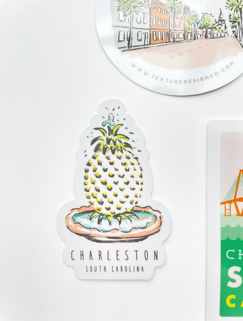 Charleston Pineapple Fountain Sticker