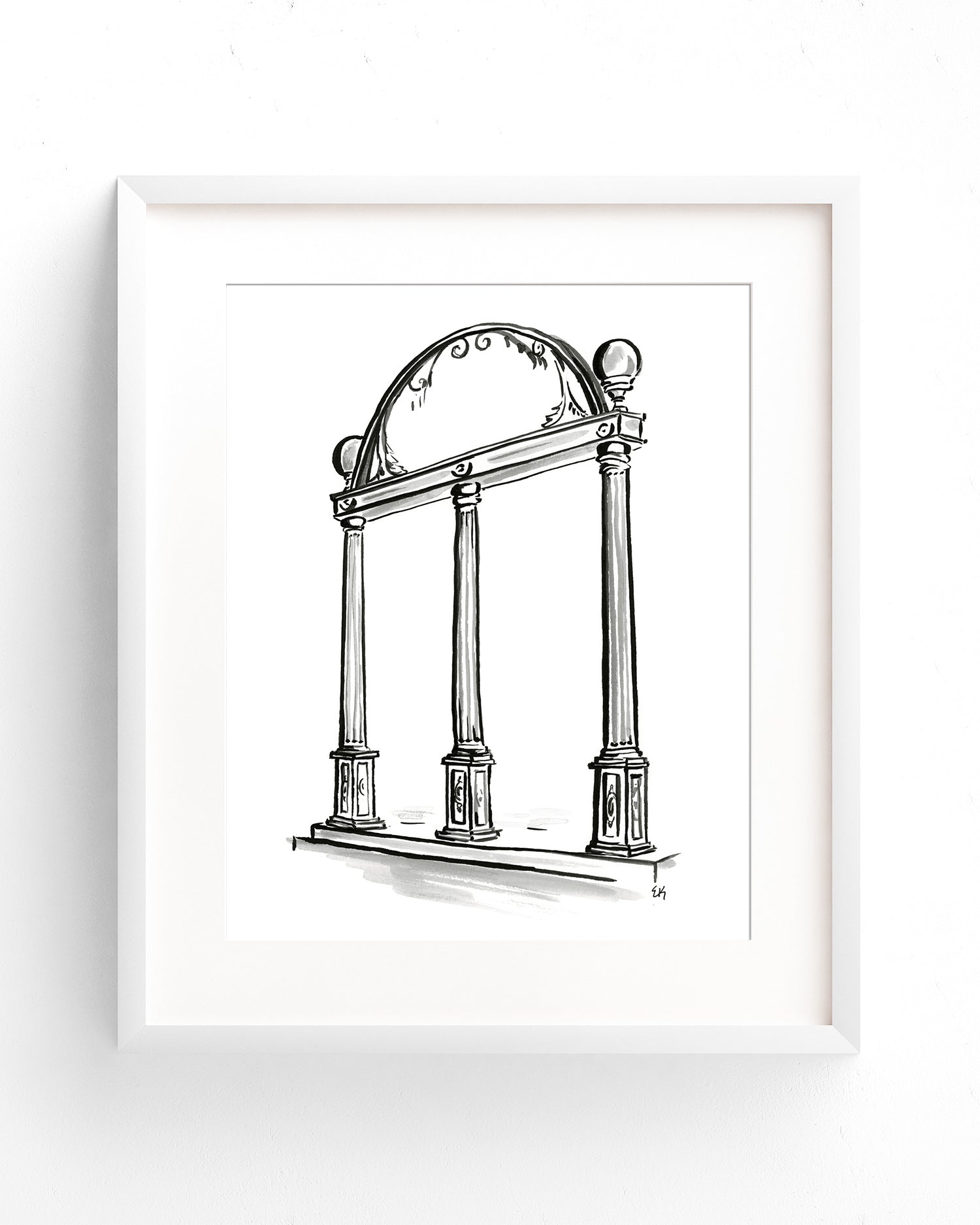 Arch Print Design Architectural Art Print: UGA Arch Painting – Texture Design Co.