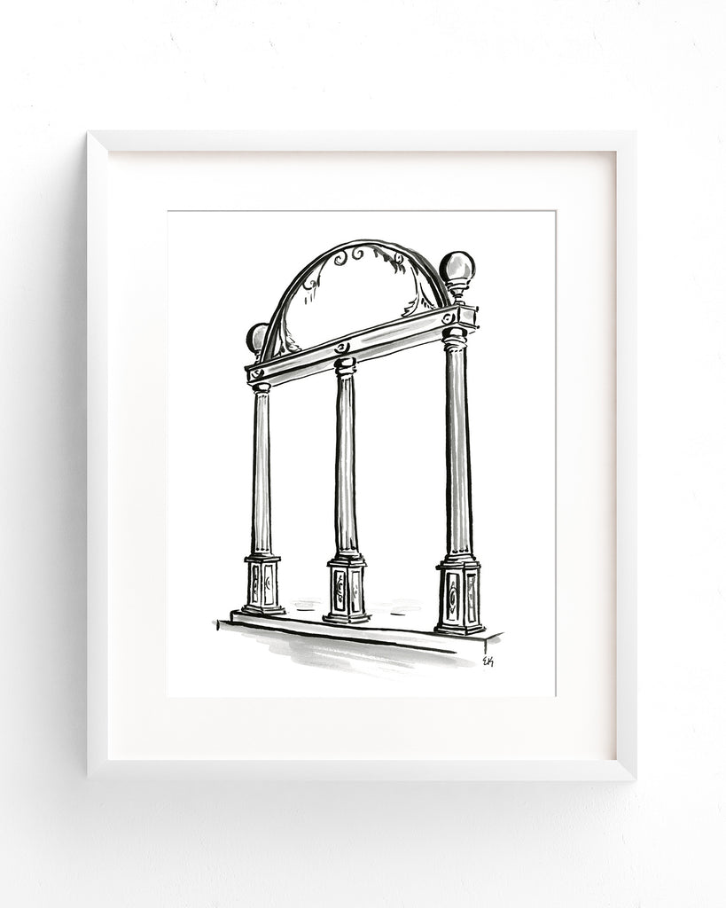 Architectural Art Print: UGA Arch Painting
