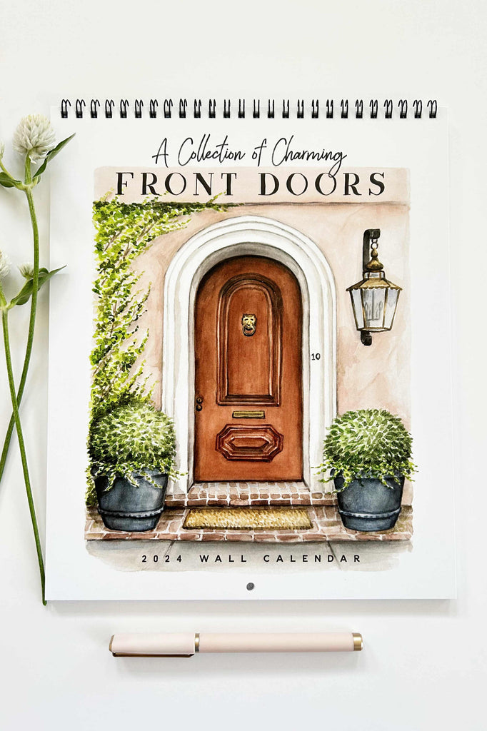 2025 Wall Calendar A Collection of Charming Front Doors Texture