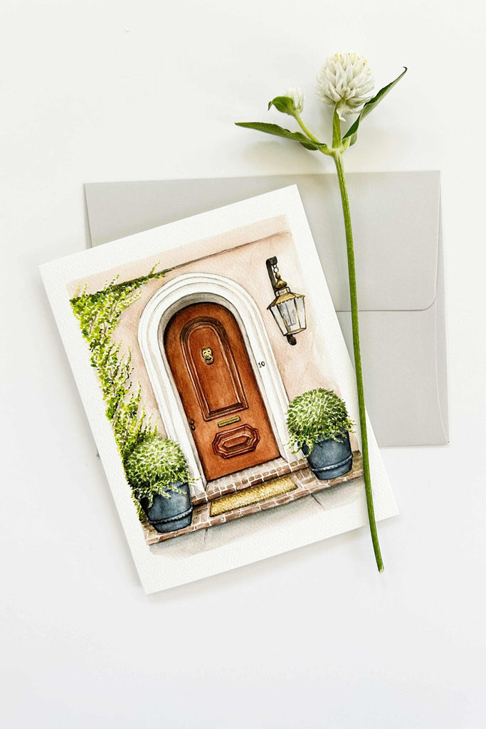 Front Door Greeting Card - The Mahogany Door