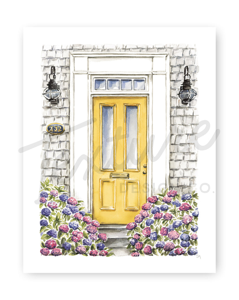 Front Door Watercolor Print: House #232