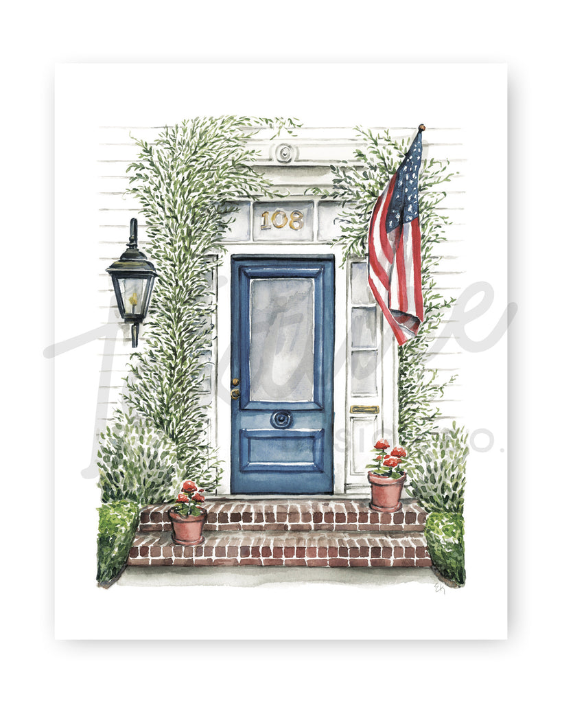 Front Door Watercolor Print: House #108