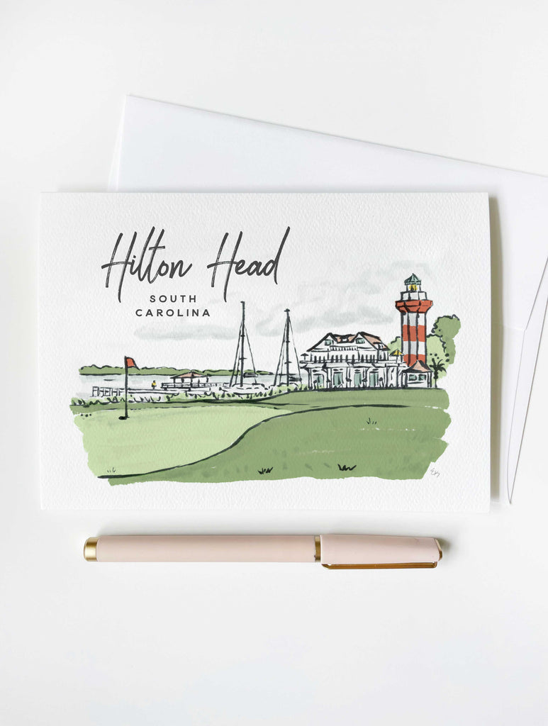 Sherbet Painted Streets - The Hilton Head Greeting Card