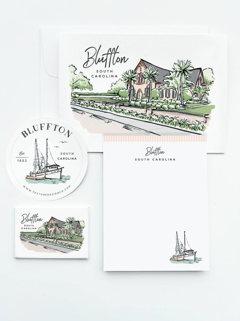 Sherbet Painted Streets - The Bluffton Greeting Card