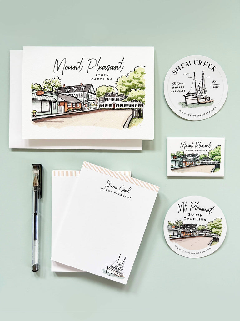 Sherbet Painted Streets - The Shem Creek Notepad