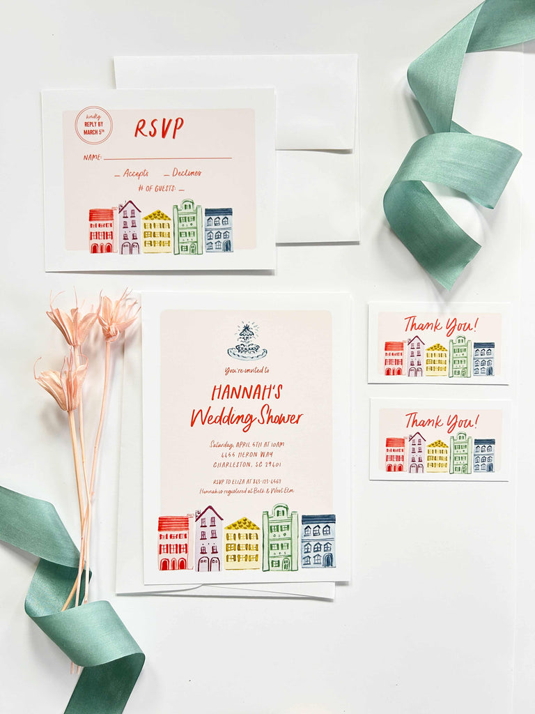 Rainbow Row Watercolor Invite [Digital Download]