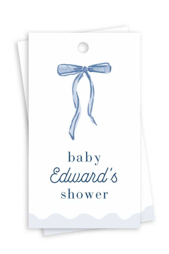 Tied with Love Party Gift Tag in Blue [Digital Download]