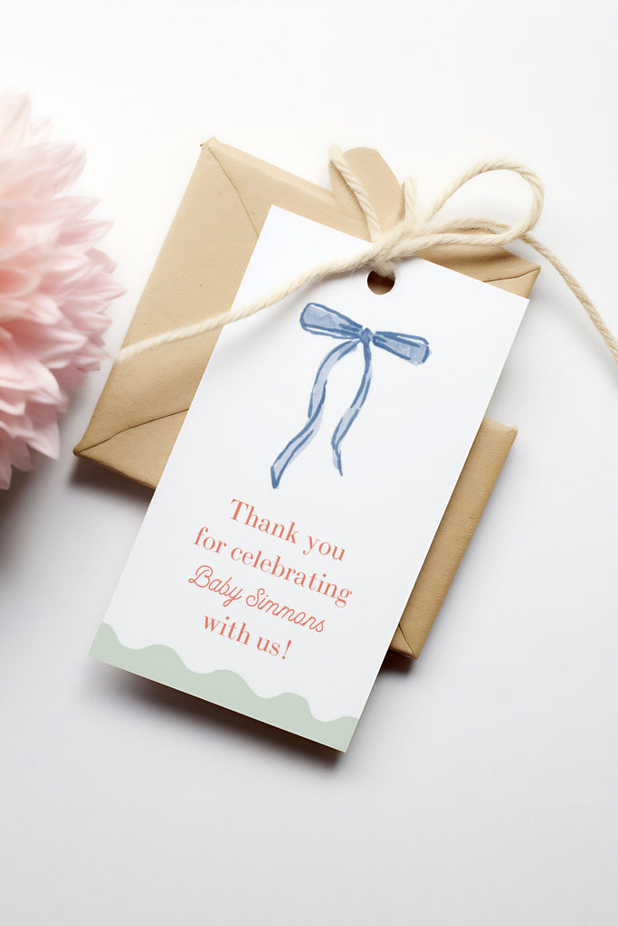 Tied with Love Party Gift Tag in Green [Digital Download]