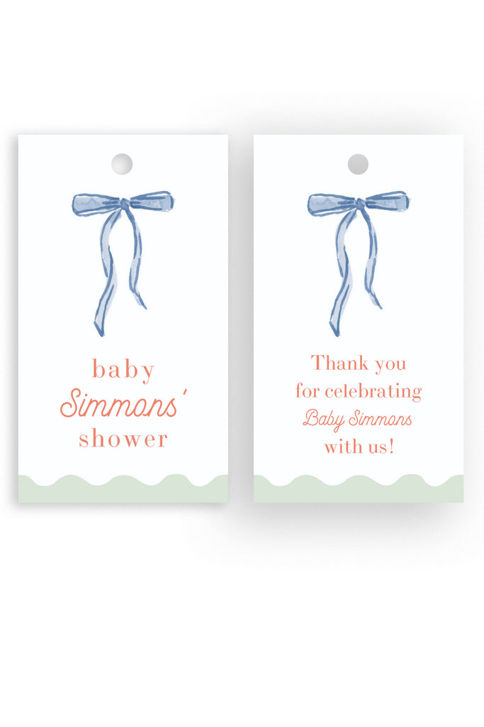 Tied with Love Party Gift Tag in Green [Digital Download]