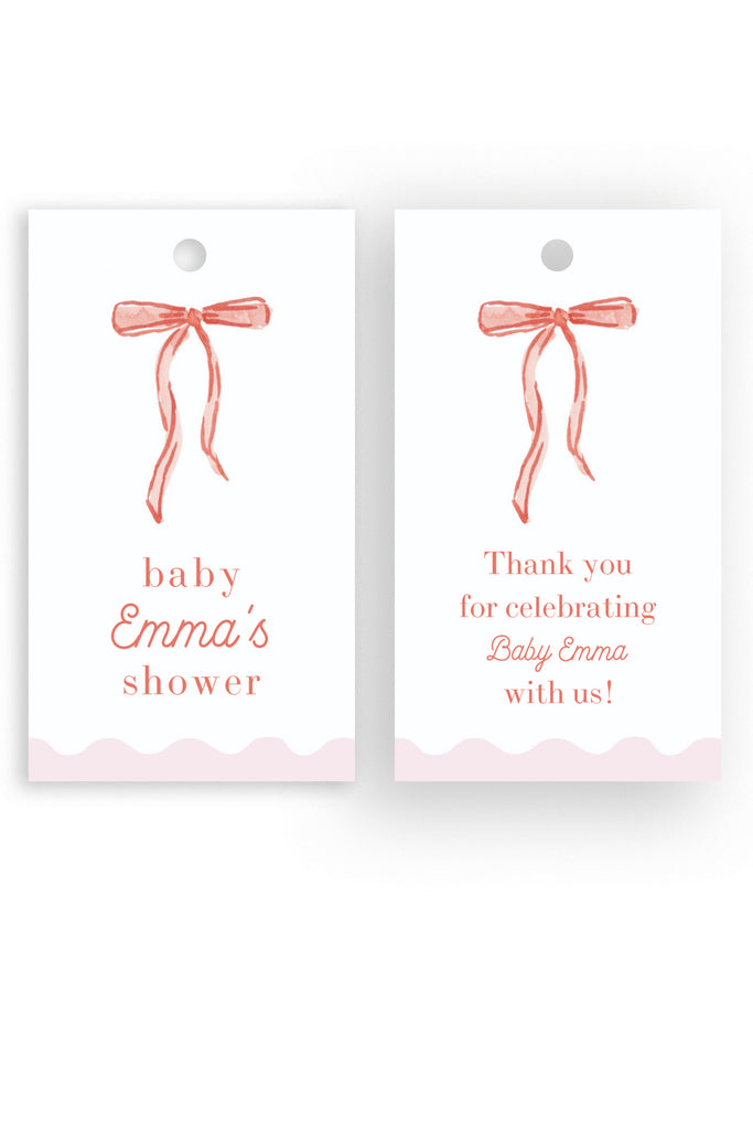 Tied with Love Party Gift Tag in Pink [Digital Download]