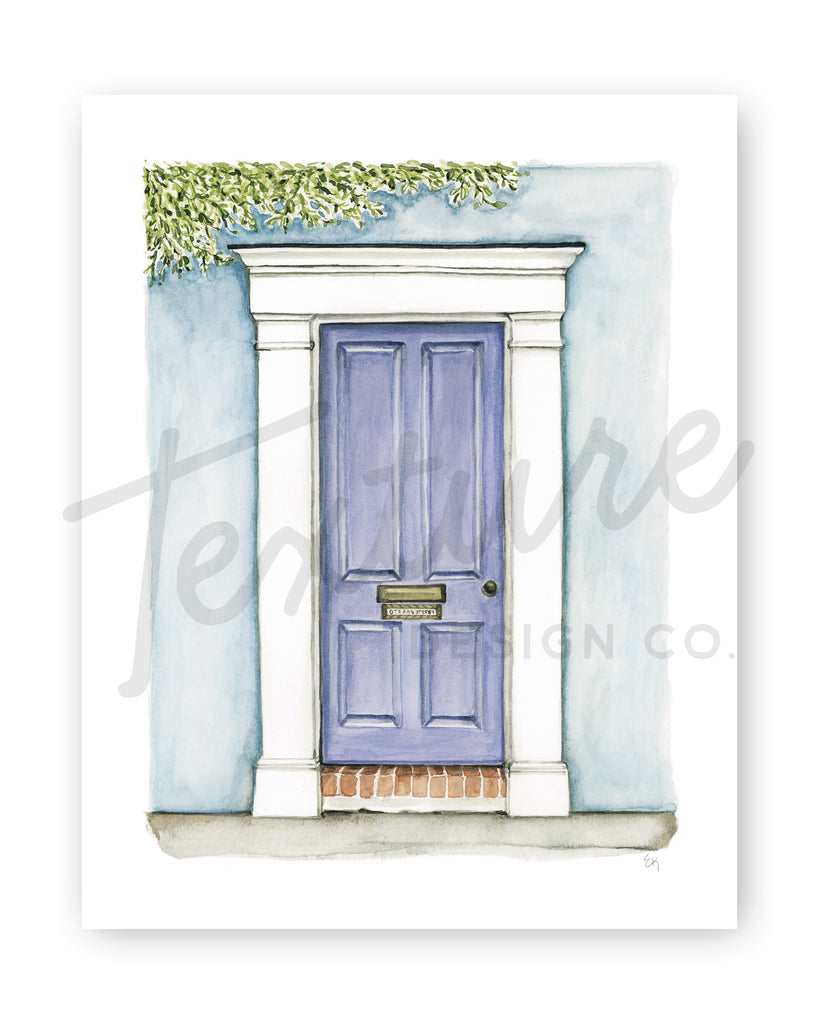 Front Door Watercolor Print: The Violet Door