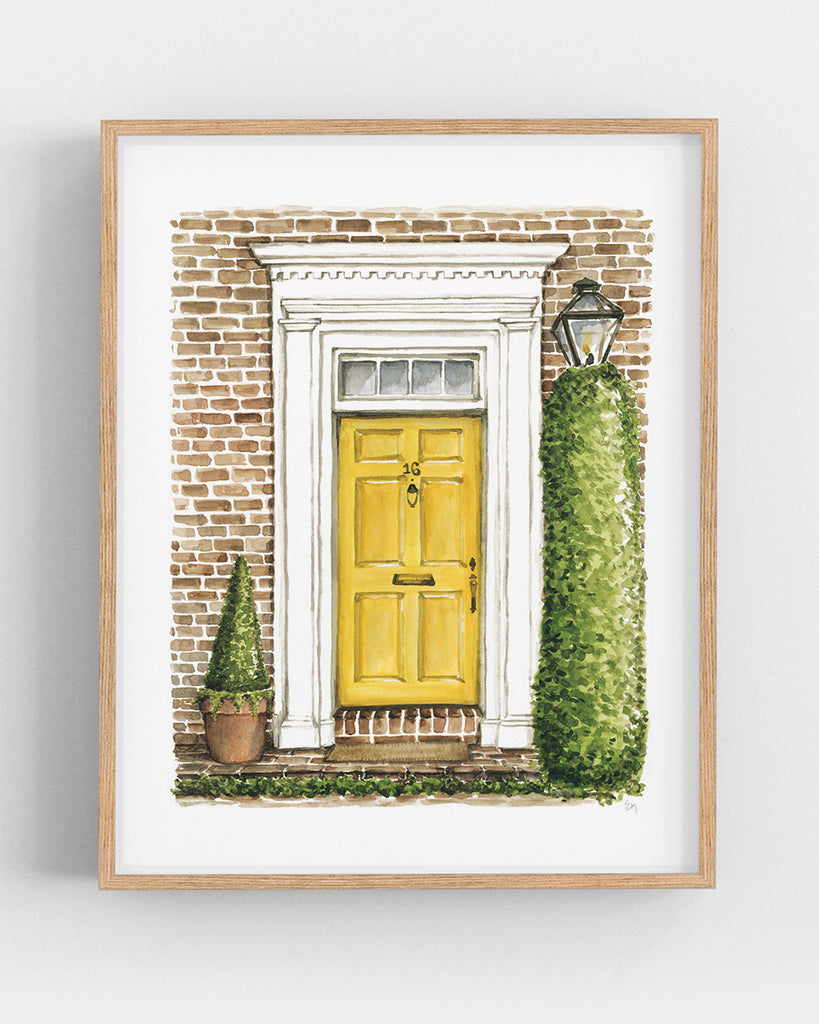 Front Door Watercolor Print: The Yellow Door