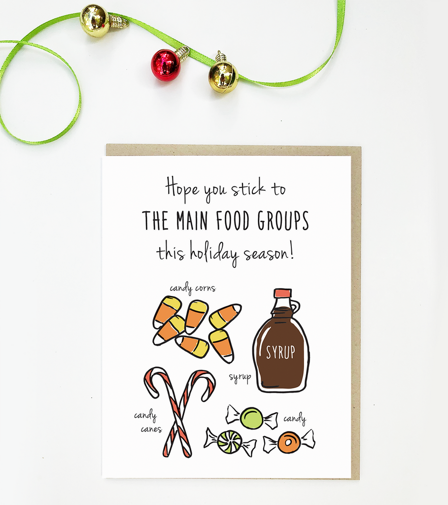 Holiday Greeting Card - Christmas - Main Food Groups