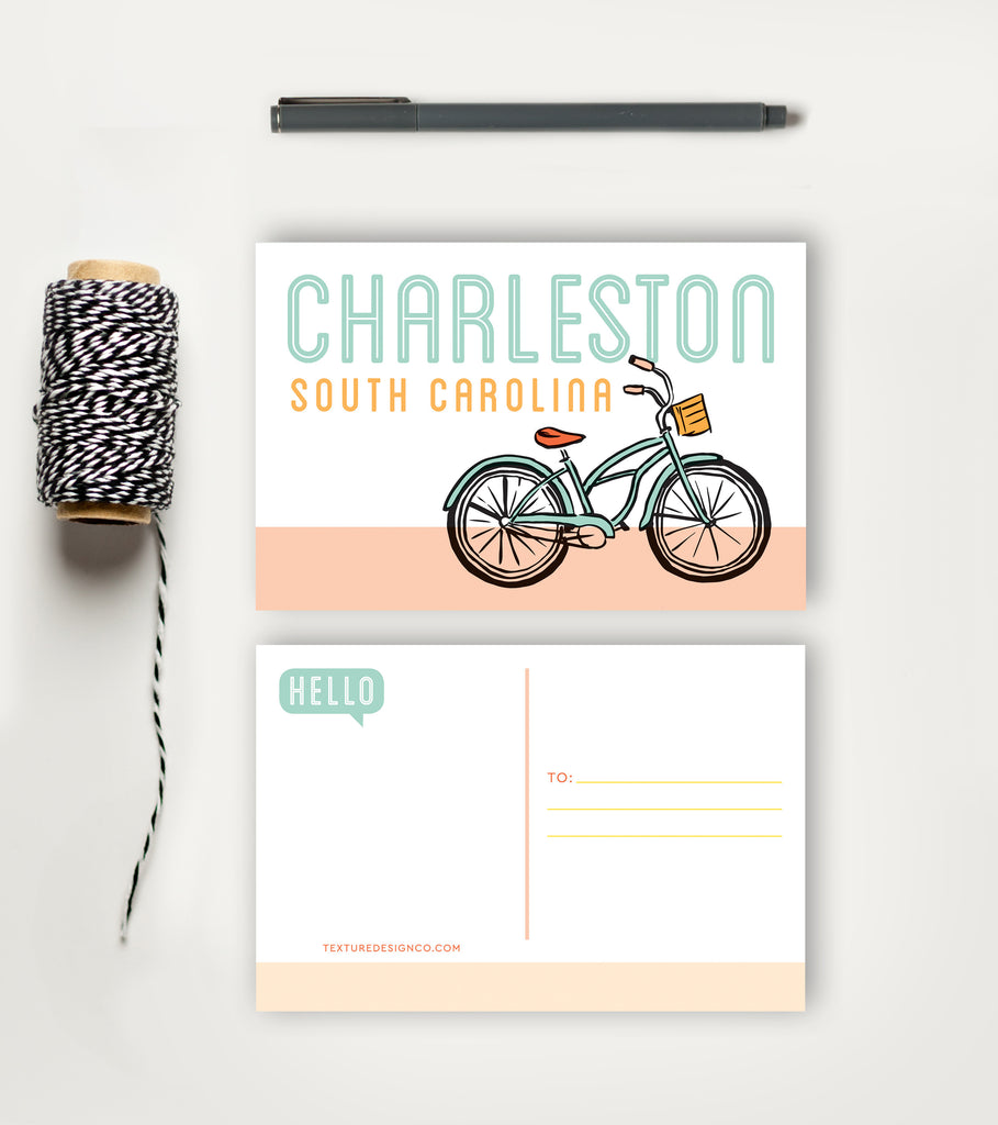 Postcard - Charleston - Bike Cruising