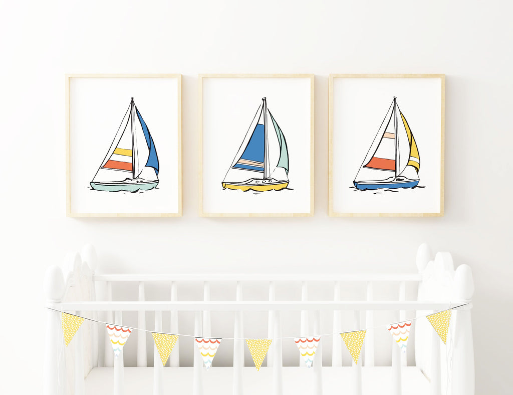 Nautical Nursery Sailboat Prints