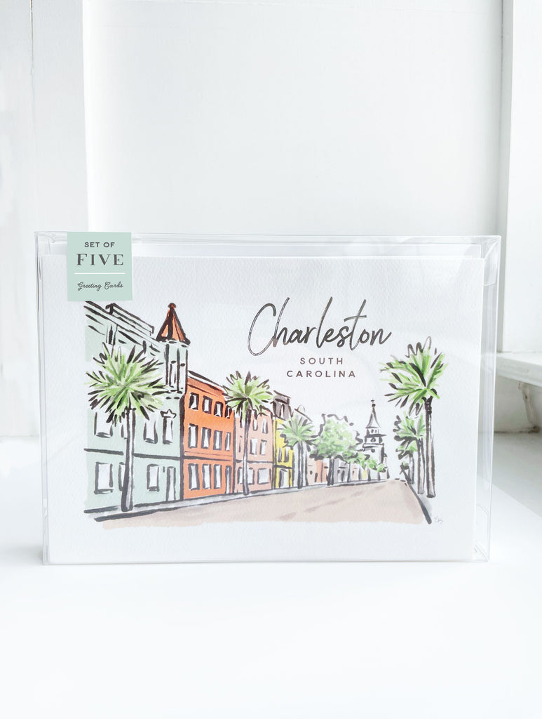 Sherbet Painted Streets - The Charleston Greeting Card