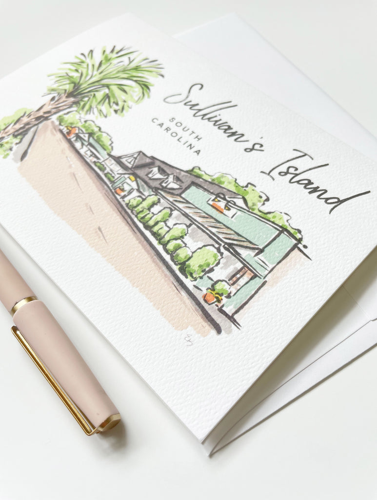 Sherbet Painted Streets - The Sullivan's Island Greeting Card