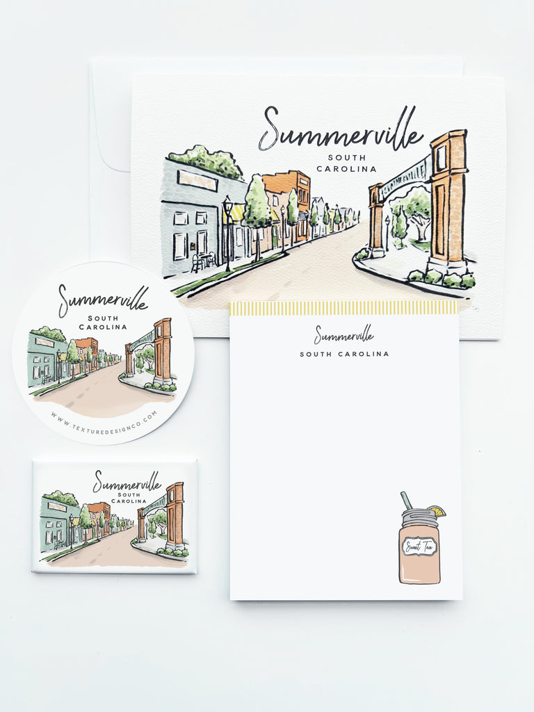 Sherbet Painted Streets - The Summerville Greeting Card