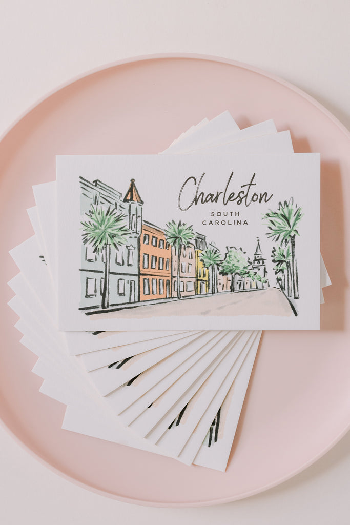 Sherbet Painted Streets - The Charleston Postcard
